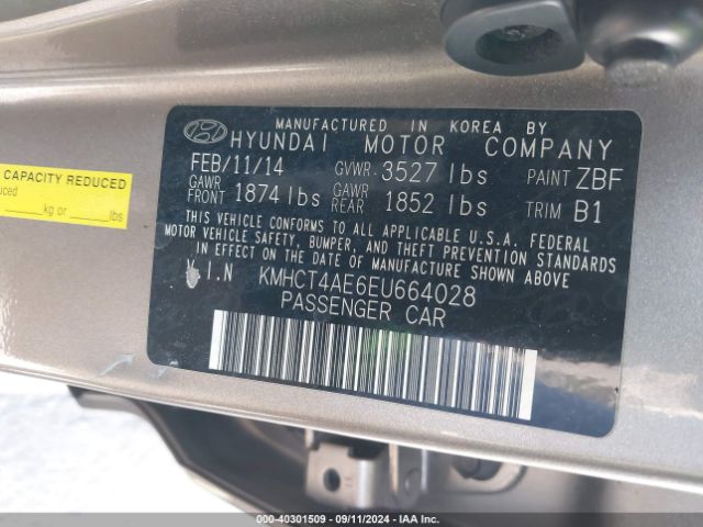 KMHCT4AE6EU664028 Hyundai ACCENT GLS