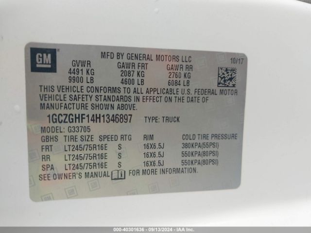 1GCZGHF14H1346897 Chevrolet Express 3500 Work Van