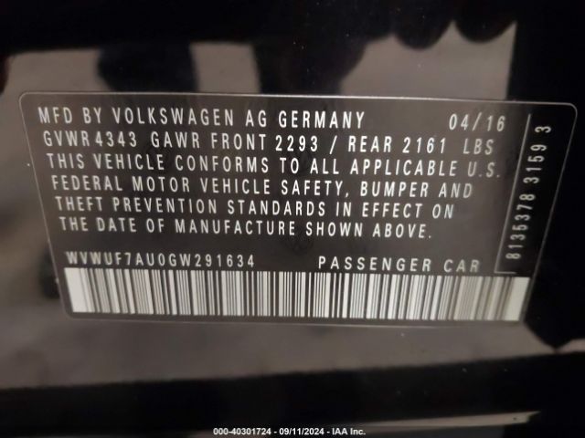 2016 VOLKSWAGEN GOLF R WVWUF7AU0GW291634 Photo 8