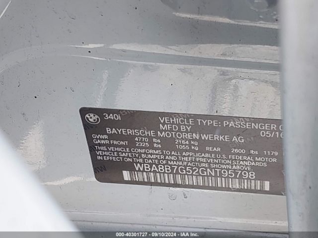 WBA8B7G52GNT95798 BMW 340i Xdrive