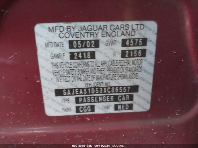 2003 JAGUAR X-TYPE SAJEA51D53XC86557 Photo 8