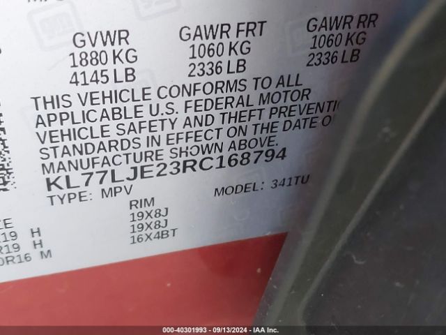 KL77LJE23RC168794 Chevrolet Trax Fwd 2rs