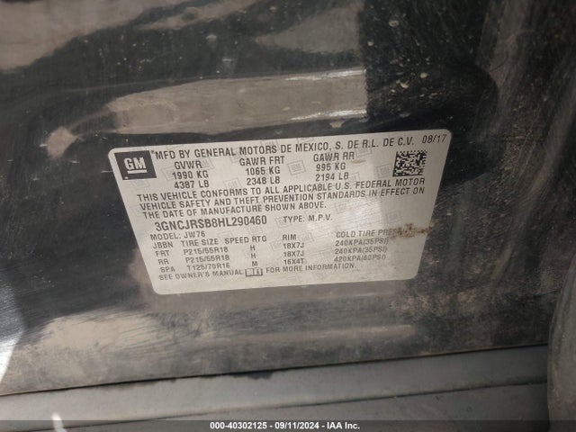 3GNCJRSB8HL290460 Chevrolet Trax Premier