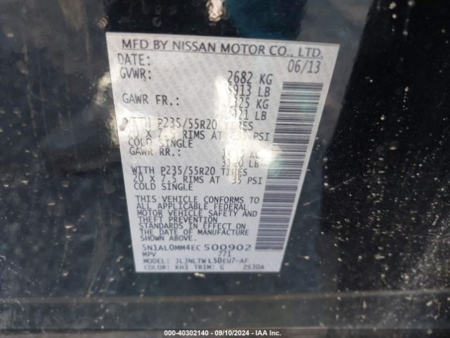 5N1AL0MM4EC500902 Infiniti QX60