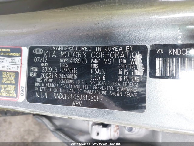 KIA NIRO EX 2018 KNDCE3LC8J5108067 Image 9