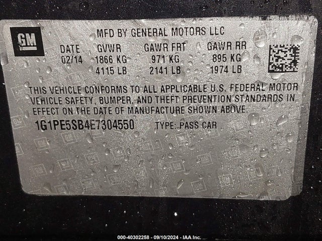 Chevrolet Cruze 2lt Auto 2014 1G1PE5SB4E7304550 Image 9