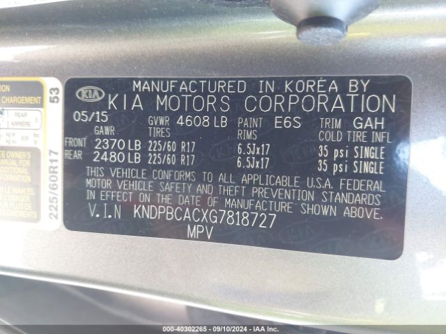 KNDPBCACXG7818727 KIA Sportage Lx