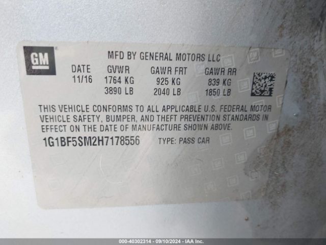 1G1BF5SM2H7178556 Chevrolet Cruze Premier Auto