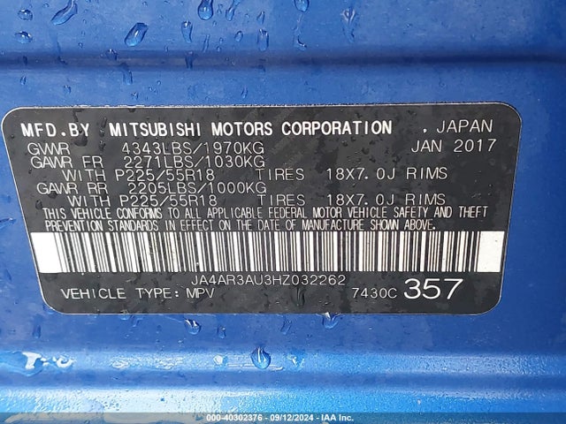 2017 MITSUBISHI OUTLANDER SPORT JA4AR3AU3HZ032262 Photo 8