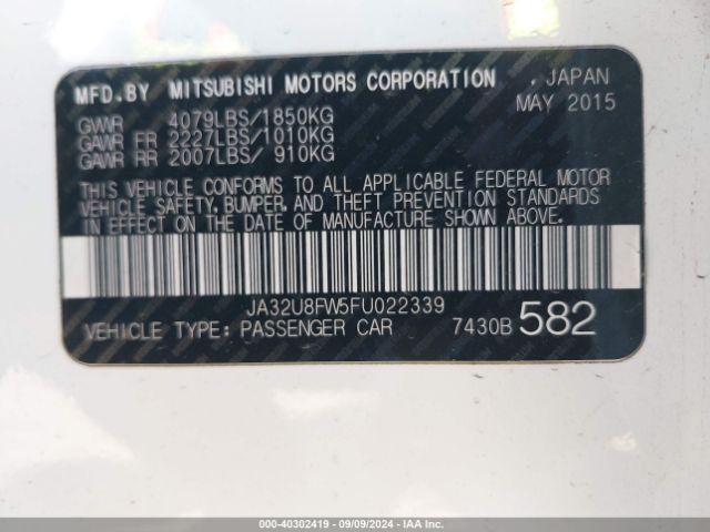 2015 MITSUBISHI LANCER JA32U8FW5FU022339 Photo 8