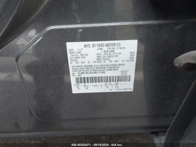 2LMPJ8LR3JBL17596 Lincoln Mkx Reserve