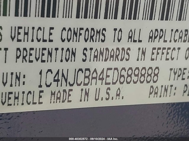 1C4NJCBA4ED689888 Jeep Compass Sport