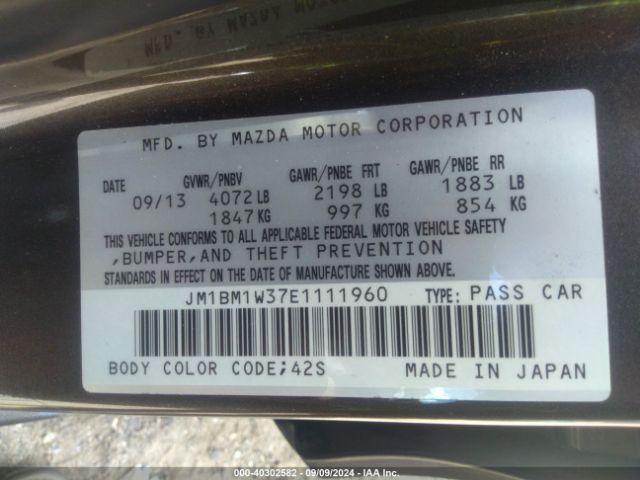 JM1BM1W37E1111960 Mazda Mazda3 S Grand Touring