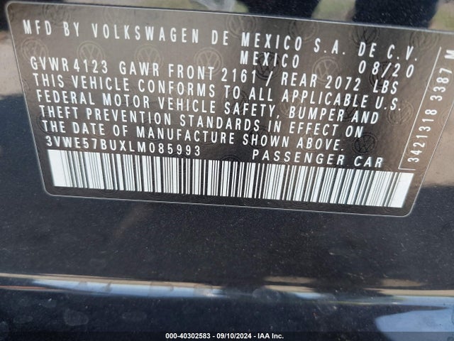 3VWE57BUXLM085993 Volkswagen Jetta 1.4t Sel