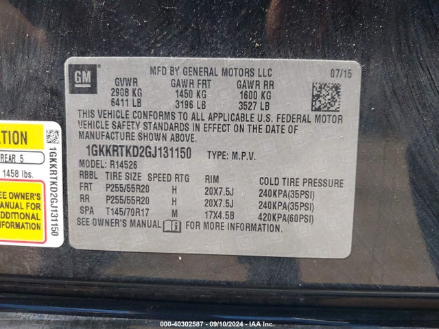 GMC Acadia Denali 2016 1GKKRTKD2GJ131150 Image 9