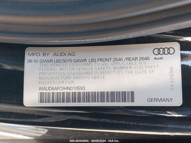 WAUD8AFC6HN010593 Audi A6 2.0t Premium