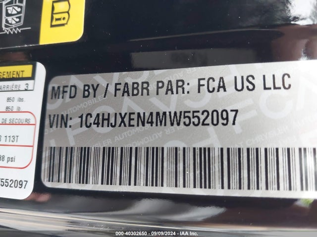 Jeep Wrangler 2021 1C4HJXEN4MW552097 Image 9
