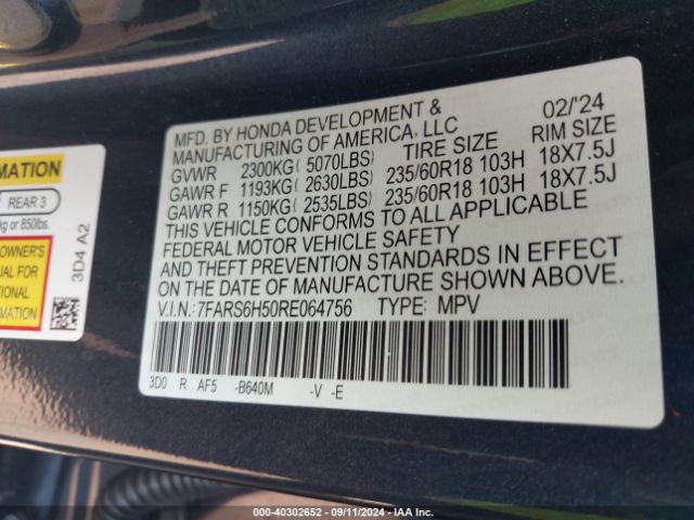 7FARS6H50RE064756 Honda Cr-v Hybrid Sport