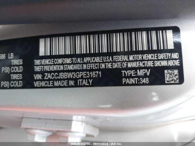 ZACCJBBW3GPE31671 Jeep Renegade Latitude