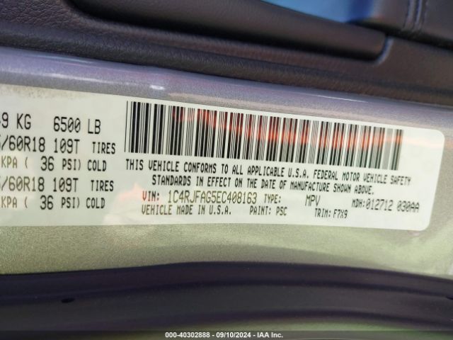 1C4RJFAG5EC408163 Jeep Grand Cherokee Laredo