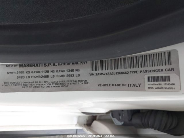 ZAM57XSA3J1268662 Maserati Ghibli