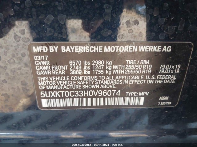 5UXKT0C33H0V96074 BMW X5 Edrive Xdrive40e Iperformance