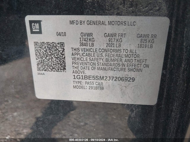 Chevrolet Cruze Lt Auto 2018 1G1BE5SM2J7206929 Image 9