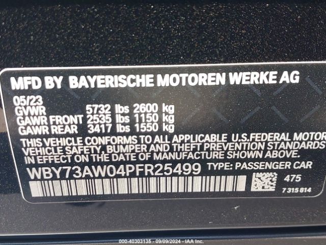 WBY73AW04PFR25499 BMW I4 Edrive40