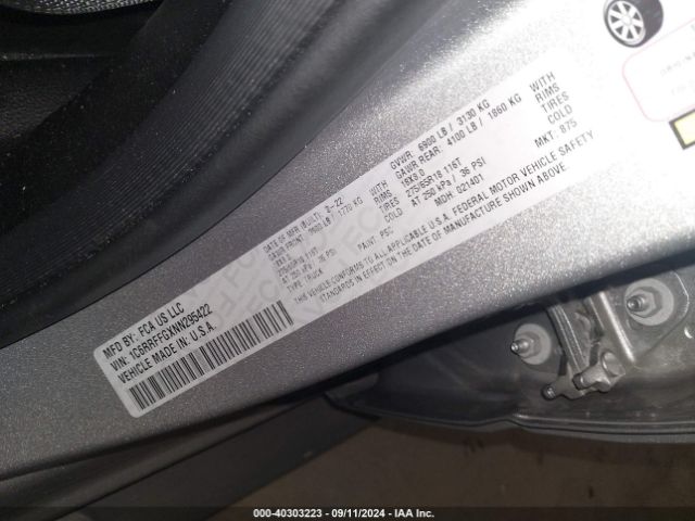1C6RRFFGXNN295422 RAM 1500 Big Horn  4x4 5'7 Box