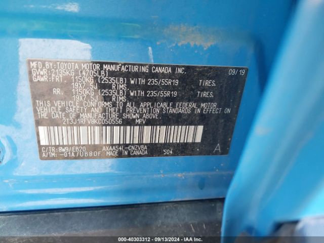2T3J1RFV8KC050556 Toyota Rav4 Adventure