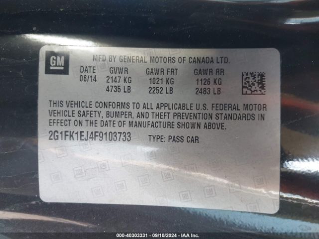 2G1FK1EJ4F9103733 Chevrolet CAMARO 2SS