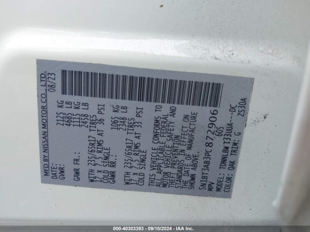 Nissan Rogue S Intelligent Awd 2023 5N1BT3AB3PC872906 Image 9