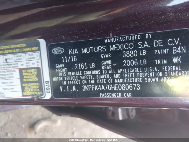 KIA FORTE LX 2017 3KPFK4A76HE080673 Image 9