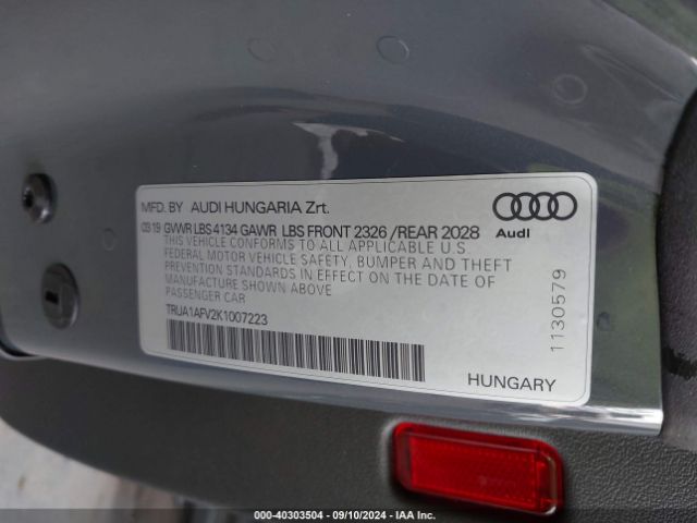 TRUA1AFV2K1007223 Audi Tts 2.0t