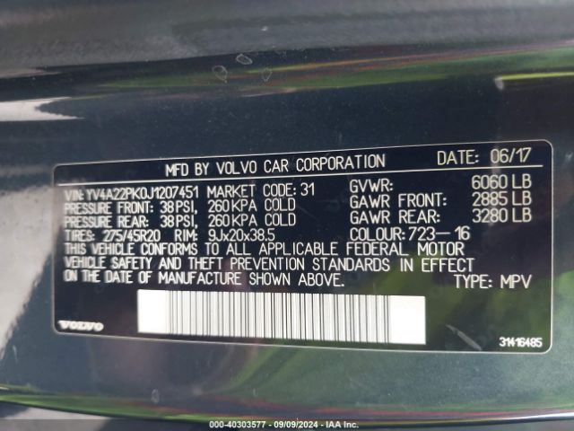 YV4A22PK0J1207451 Volvo Xc90 T6 Momentum