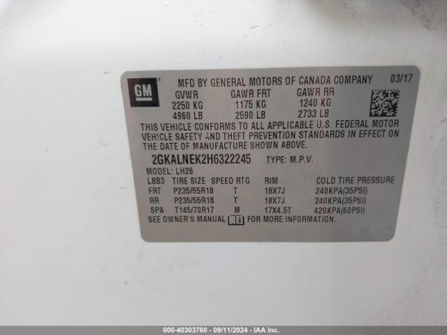 2GKALNEK2H6322245 GMC Terrain Sle-2