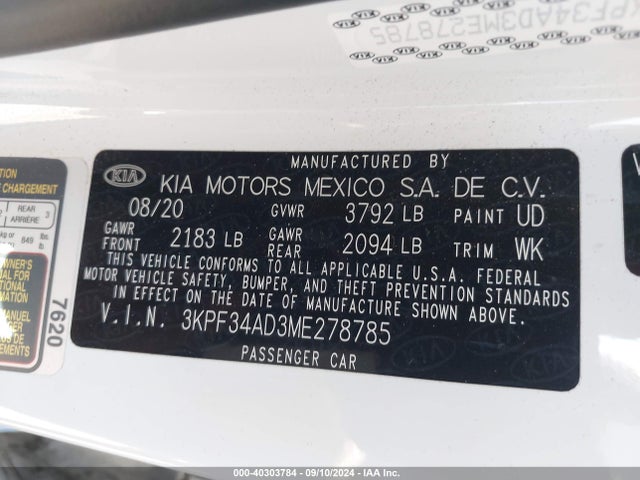 KIA Forte Gt-line 2021 3KPF34AD3ME278785 Image 9