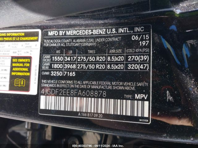 4JGDF2EE8FA608878 Mercedes-Benz Gl 350 Bluetec 4matic