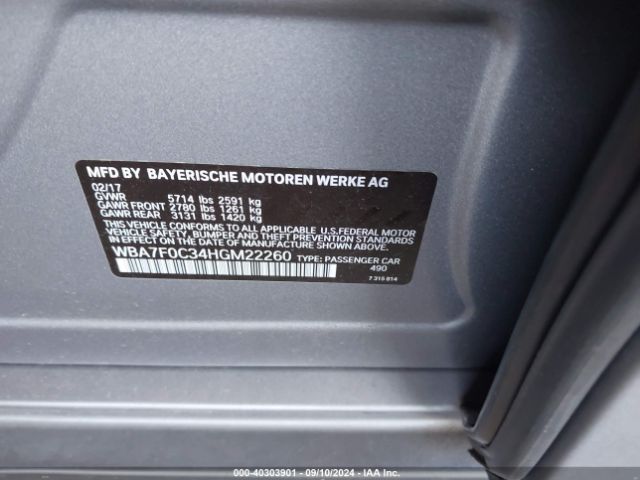 WBA7F0C34HGM22260 BMW 750i