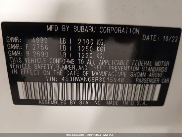 4S3BWAN68R3015948 Subaru Legacy Limited