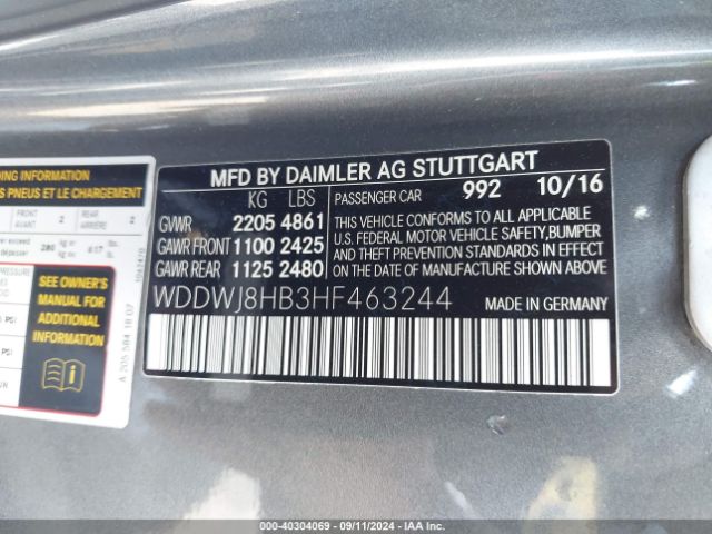 WDDWJ8HB3HF463244 Mercedes-Benz Amg C 63 S