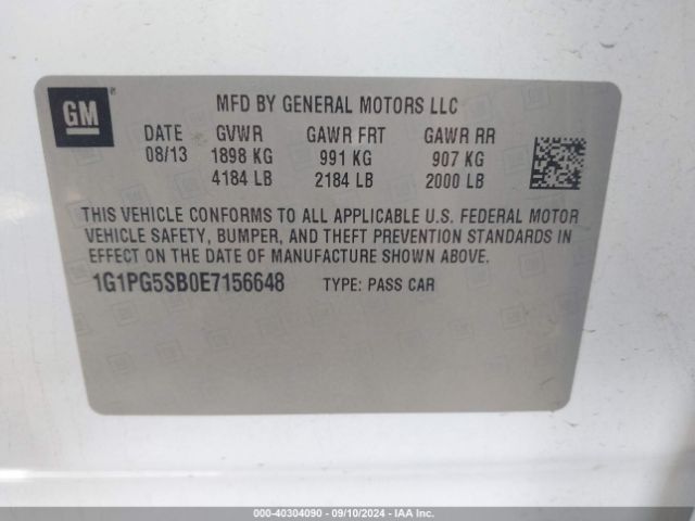 1G1PG5SB0E7156648 Chevrolet CRUZE LTZ