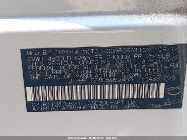 JTHBF1D28F5052463 Lexus IS 250