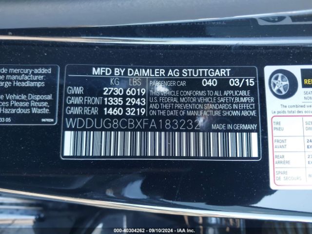 WDDUG8CBXFA183232 Mercedes-Benz S 550