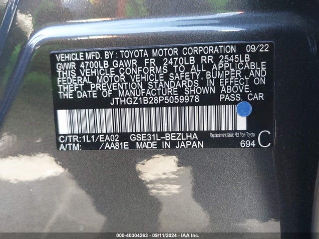 JTHGZ1B28P5059978 Lexus Is 350 F Sport