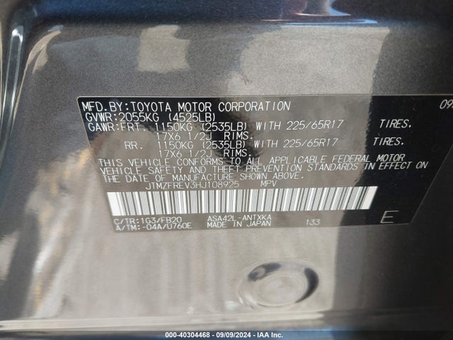 Toyota RAV4 LE 2017 JTMZFREV3HJ108925 Image 9