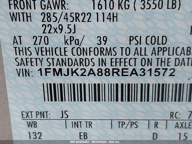 1FMJK2A88REA31572 Ford Expedition Limited Max