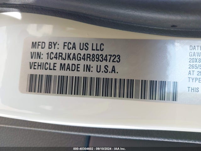 1C4RJKAG4R8934723 Jeep Grand Cherokee L Altitude X 4x4