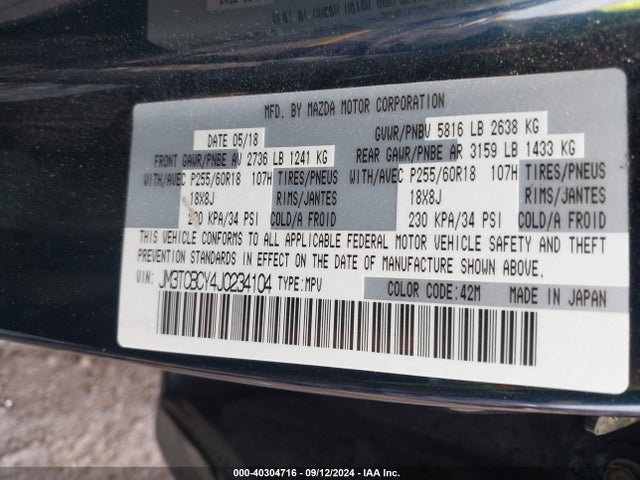 Mazda Cx-9 Touring 2018 JM3TCBCY4J0234104 Image 9
