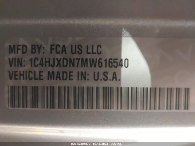 1C4HJXDN7MW616540 Jeep Wrangler Unlimited Sport S 4x4
